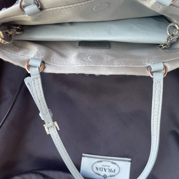 Prada Crystal Crossbody Satin Handbag Celeste Blue - NEW season Re Edition NWT! - Picture 2 of 9
